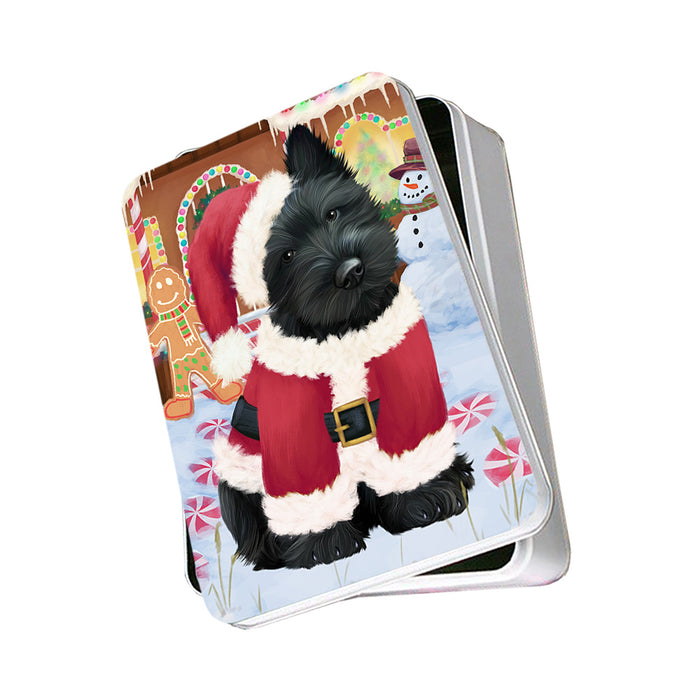 Christmas Gingerbread House Candyfest Scottish Terrier Dog Photo Storage Tin PITN56481