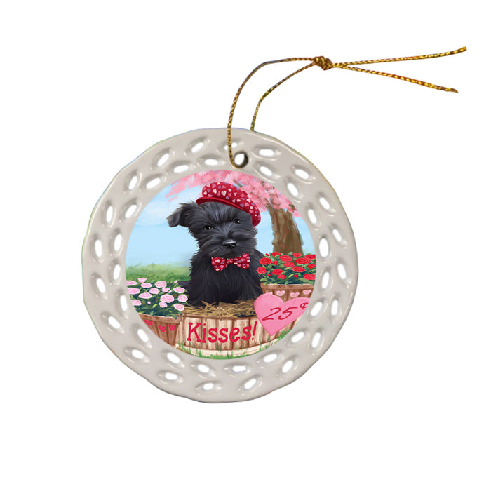 Rosie 25 Cent Kisses Scottish Terrier Dog Ceramic Doily Ornament DPOR56379