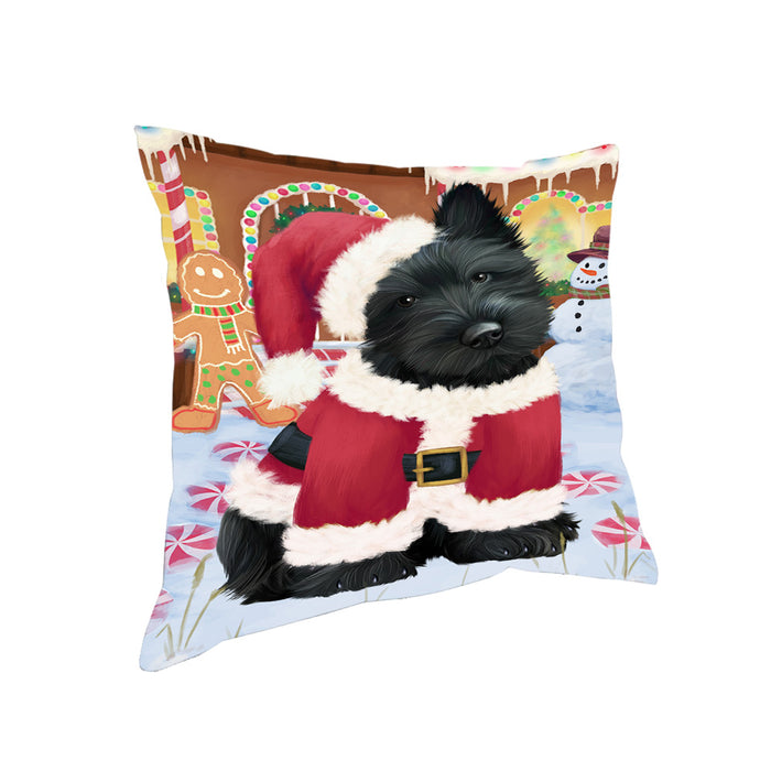 Christmas Gingerbread House Candyfest Scottish Terrier Dog Pillow PIL80444