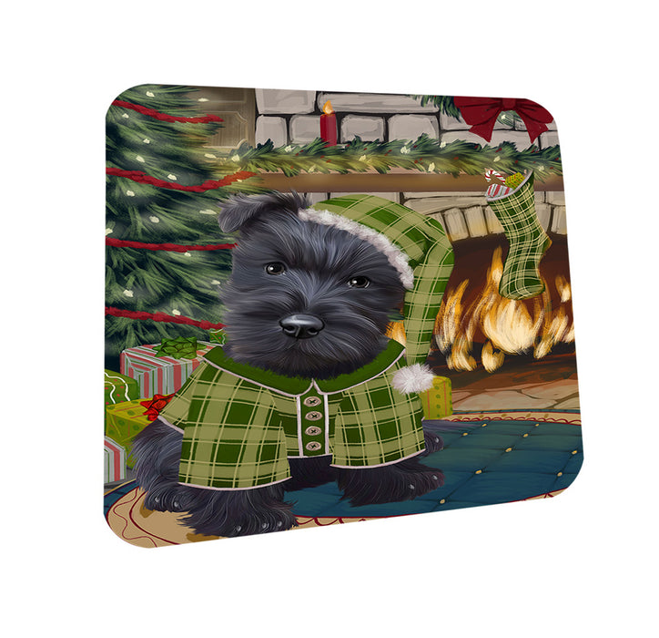 The Stocking was Hung Scottish Terrier Dog Coasters Set of 4 CST55562