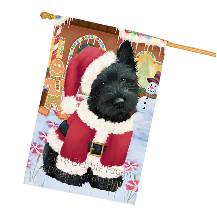 Christmas Gingerbread House Candyfest Scottish Terrier Dog House Flag FLG57222