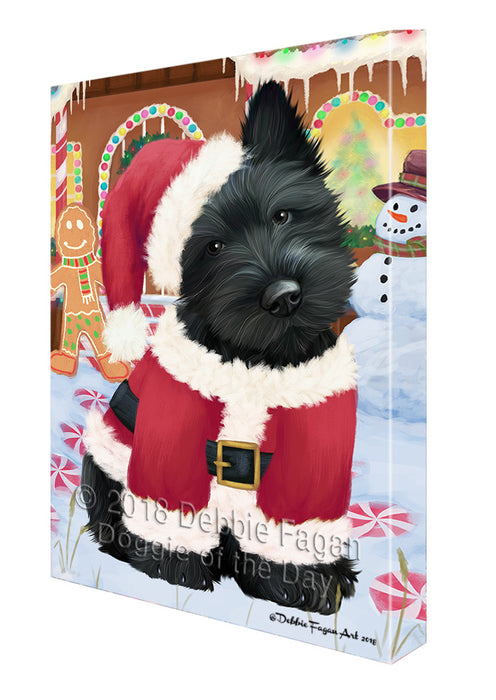 Christmas Gingerbread House Candyfest Scottish Terrier Dog Canvas Print Wall Art Décor CVS131066
