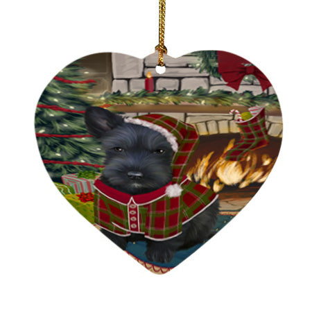 The Stocking was Hung Scottish Terrier Dog Heart Christmas Ornament HPOR55961