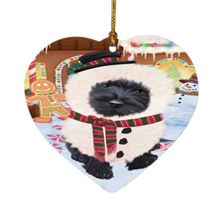 Christmas Gingerbread House Candyfest Scottish Terrier Dog Heart Christmas Ornament HPOR56895