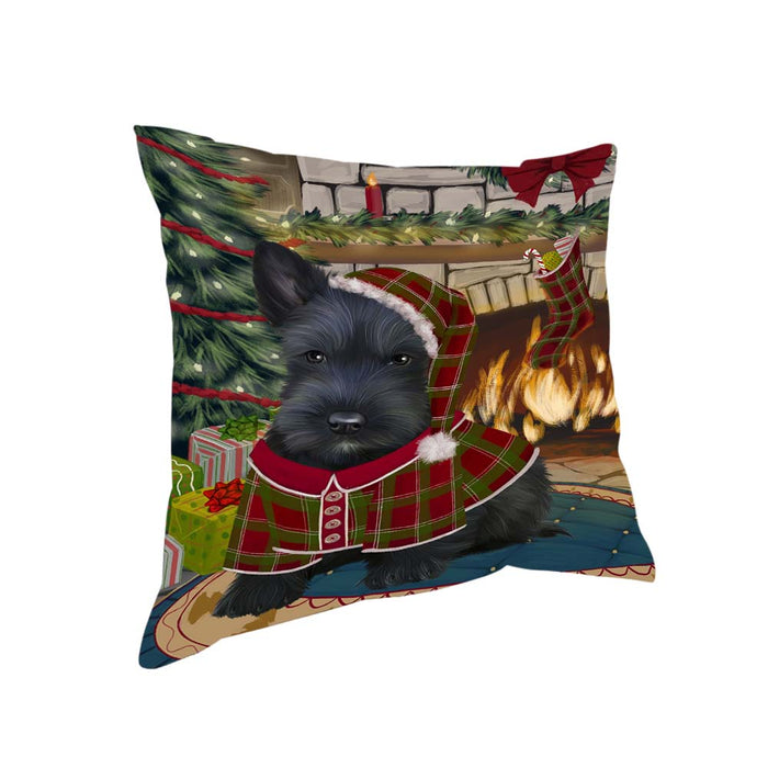 The Stocking was Hung Scottish Terrier Dog Pillow PIL71348