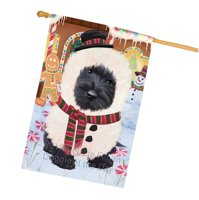 Christmas Gingerbread House Candyfest Scottish Terrier Dog House Flag FLG57223