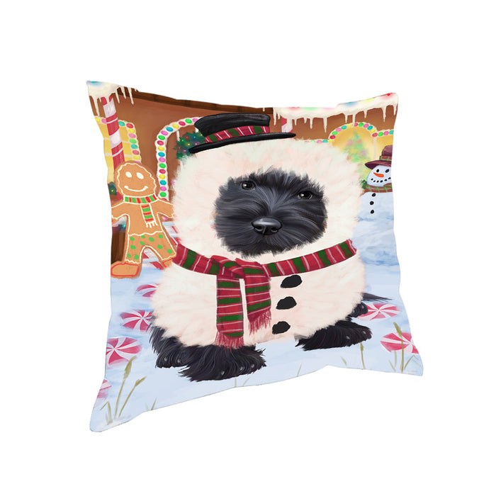 Christmas Gingerbread House Candyfest Scottish Terrier Dog Pillow PIL80448