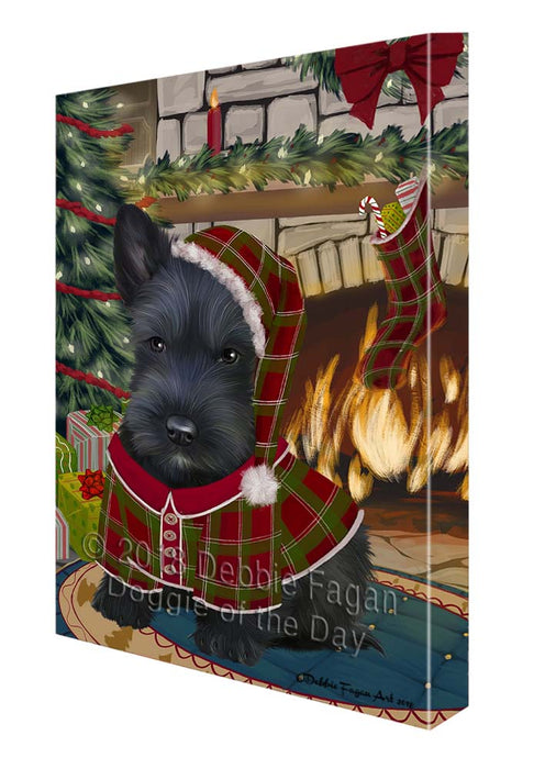 The Stocking was Hung Scottish Terrier Dog Canvas Print Wall Art Décor CVS120374
