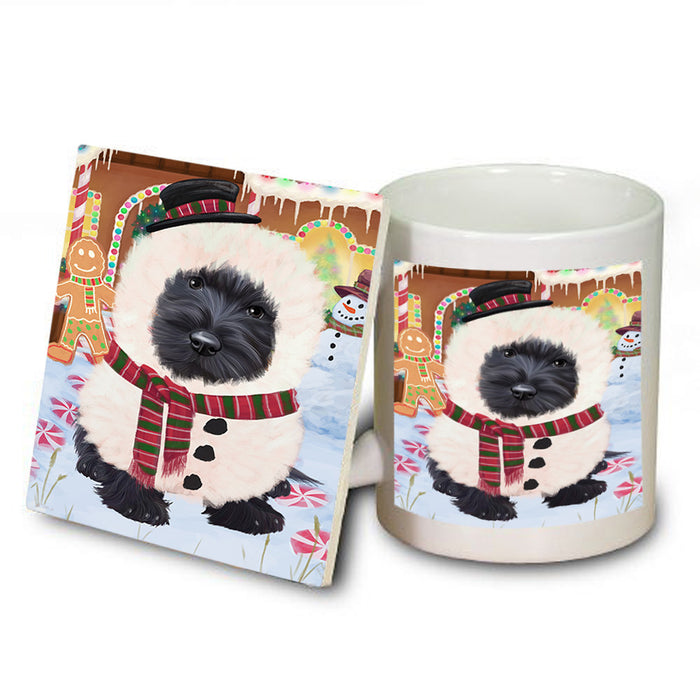 Christmas Gingerbread House Candyfest Scottish Terrier Dog Mug and Coaster Set MUC56531
