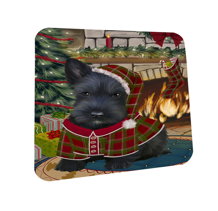 The Stocking was Hung Scottish Terrier Dog Coasters Set of 4 CST55563