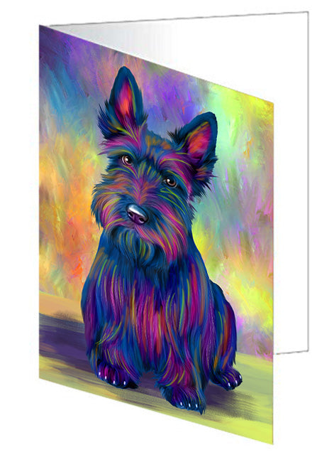 Paradise Wave Scottish Terrier Dog Handmade Artwork Assorted Pets Greeting Cards and Note Cards with Envelopes for All Occasions and Holiday Seasons GCD74714
