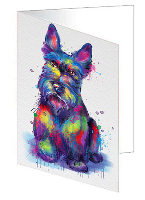 Watercolor Scottish Terrier Dog Handmade Artwork Assorted Pets Greeting Cards and Note Cards with Envelopes for All Occasions and Holiday Seasons GCD76820