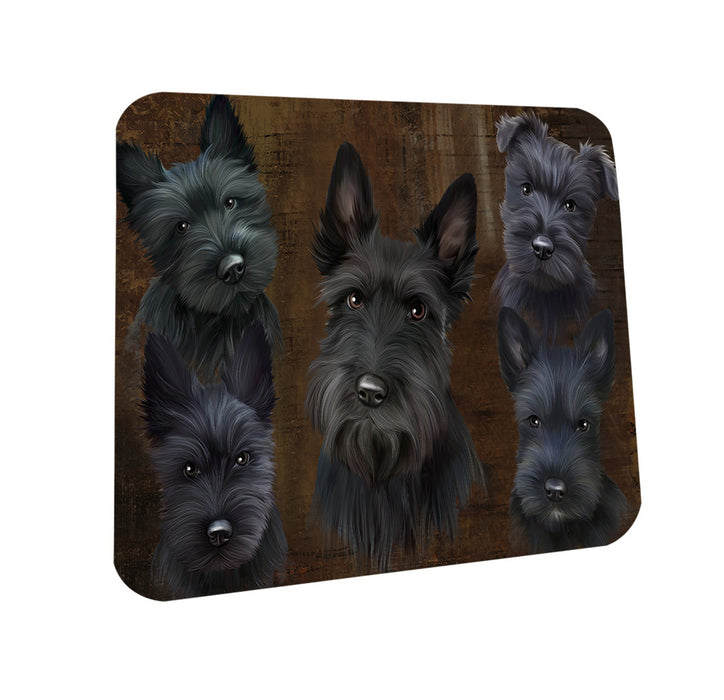 Rustic 5 Scottish Terrier Dog Coasters Set of 4 CST54105