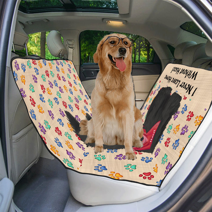 Personalized I Never Leave Home Paw Print Scottish Terrier Dogs Pet Back Car Seat Cover