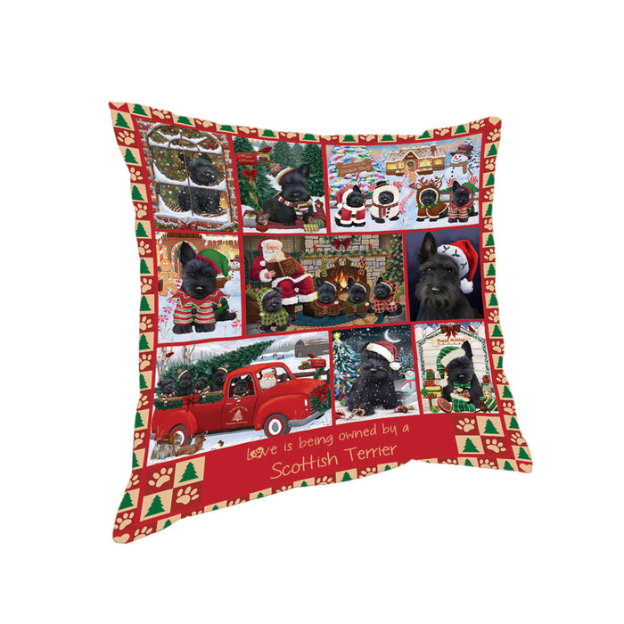 Love is Being Owned Christmas Scottish Terrier Dogs Pillow PIL85872