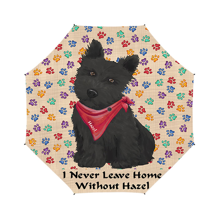 Custom Pet Name Personalized I never Leave Home Scottish Terrier Dog Semi-Automatic Foldable Umbrella