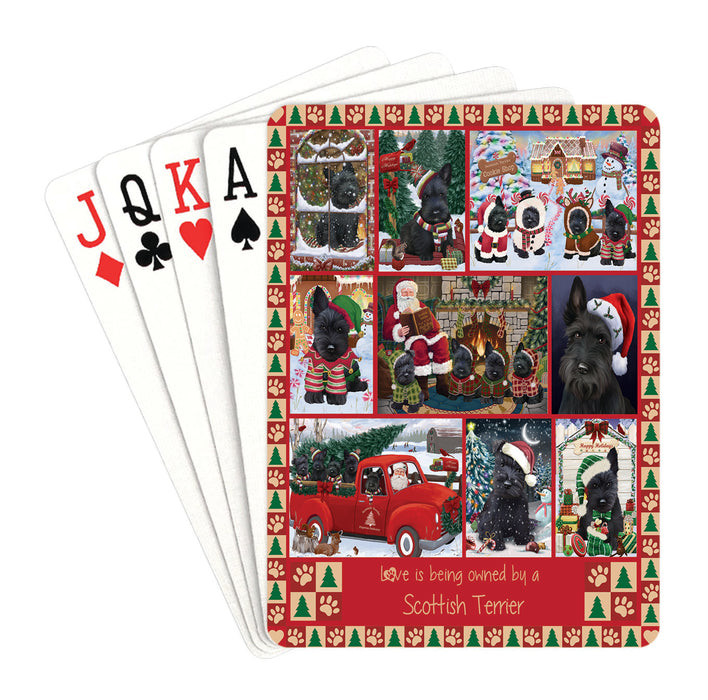 Love is Being Owned Christmas Scottish Terrier Dogs Playing Card Decks