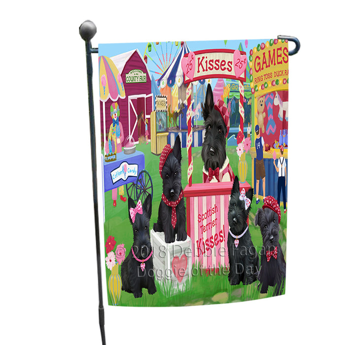Carnival Kissing Booth Scottish Terriers Dog Garden Flag GFLG56471