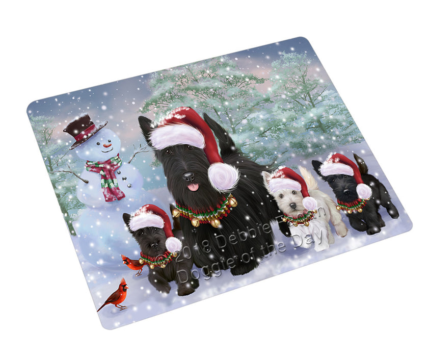 Christmas Running Family Scottish Terrier Dogs Small Magnet MAG76261