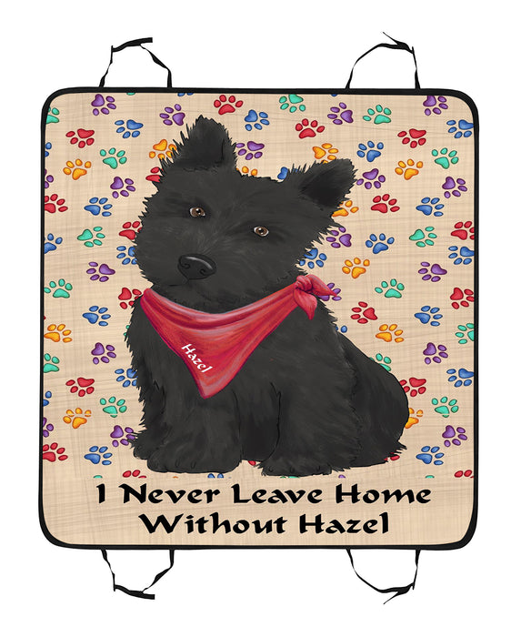 Personalized I Never Leave Home Paw Print Scottish Terrier Dogs Pet Back Car Seat Cover