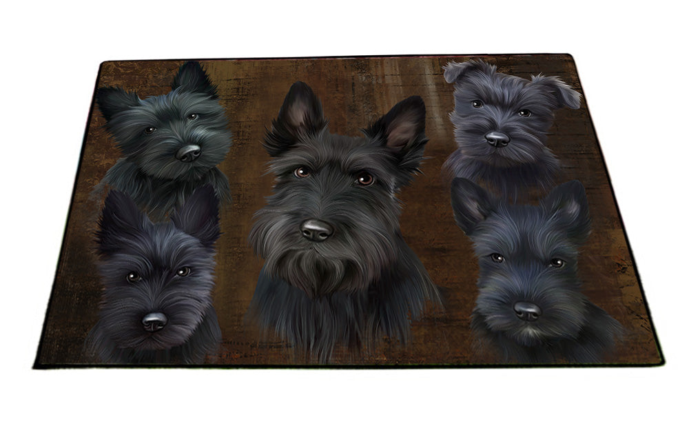 Rustic 5 Scottish Terrier Dog Floormat FLMS54475