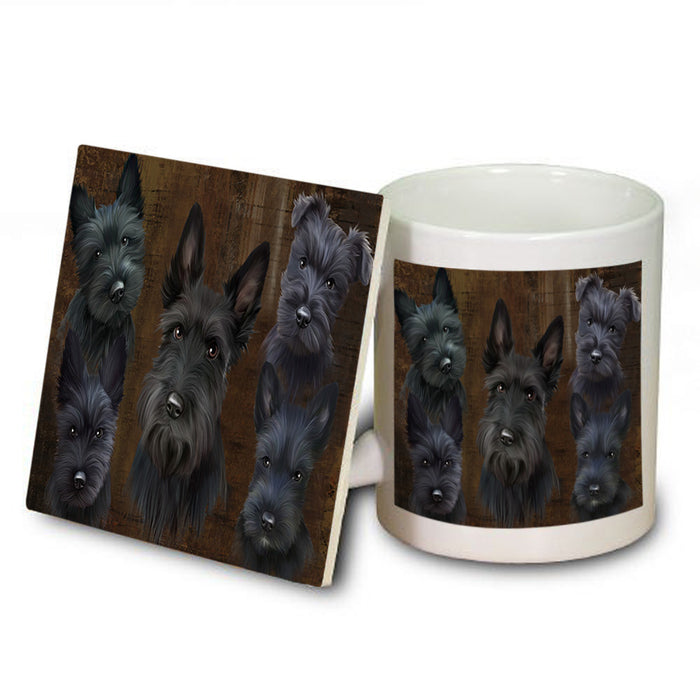 Rustic 5 Scottish Terrier Dog Mug and Coaster Set MUC54139