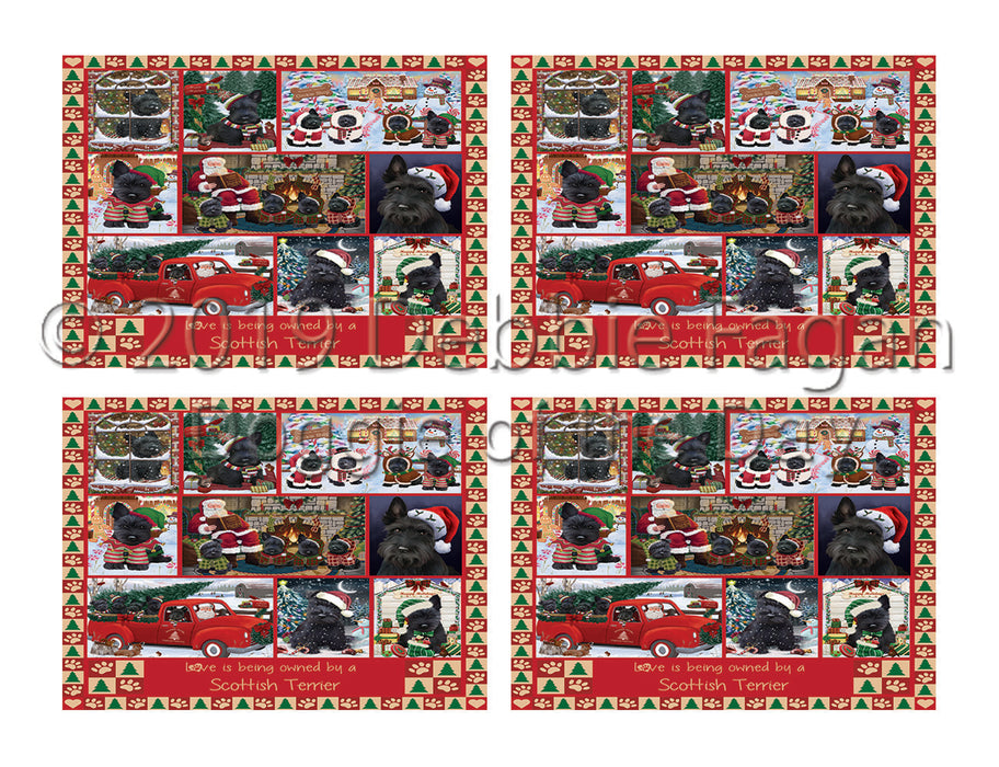 Love is Being Owned Christmas Scottish Terrier Dogs Placemat