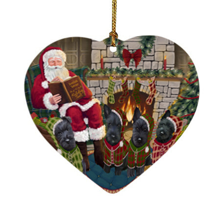 Christmas Cozy Holiday Tails Scottish Terriers Dog Heart Christmas Ornament HPOR55742