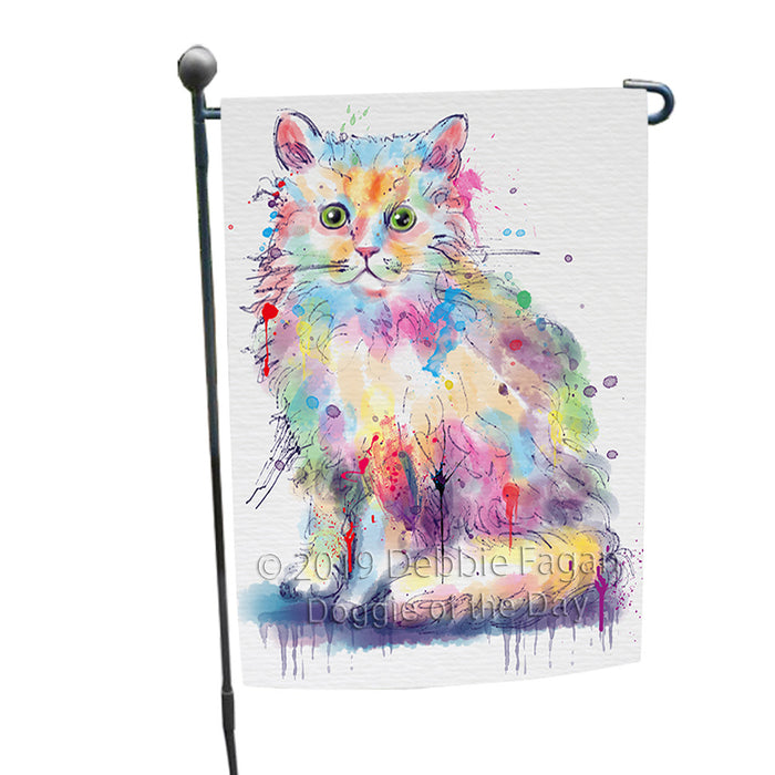 Watercolor Selkirk Rex Cat Garden Flag GFLG66128