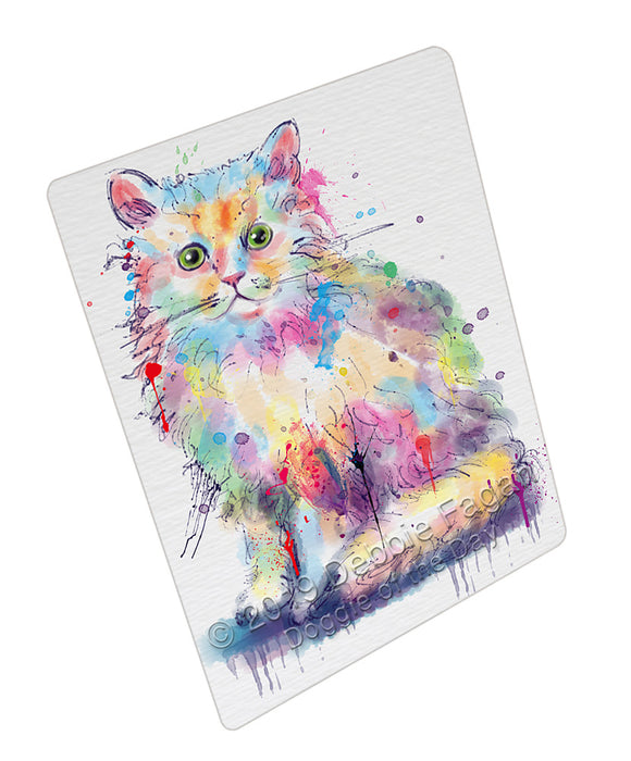 Watercolor Selkirk Rex Cat Cutting Board - For Kitchen - Scratch & Stain Resistant - Designed To Stay In Place - Easy To Clean By Hand - Perfect for Chopping Meats, Vegetables