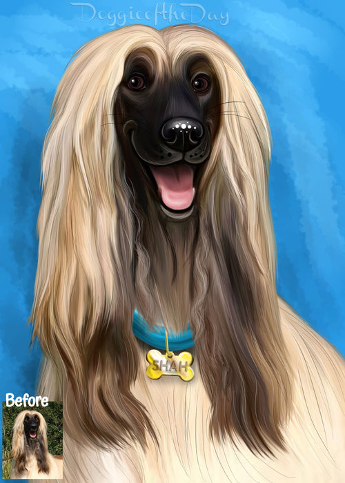 Digital Painting PERSONALIZED Caricature PET PORTRAIT! Custom Pet Dog or Cat Art