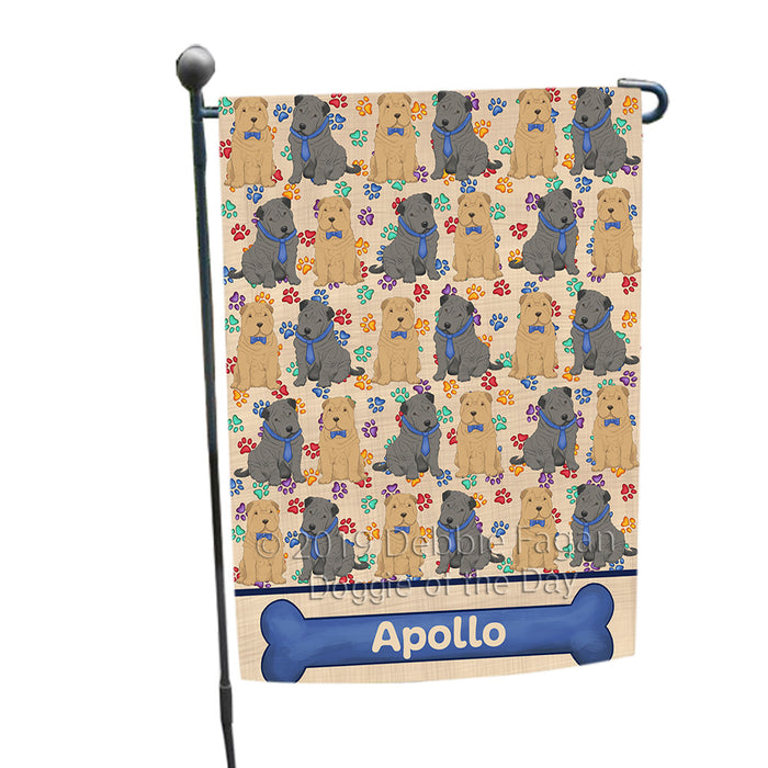 Rainbow Paw Print Shar Pei Dogs Garden Flag GFLG65322