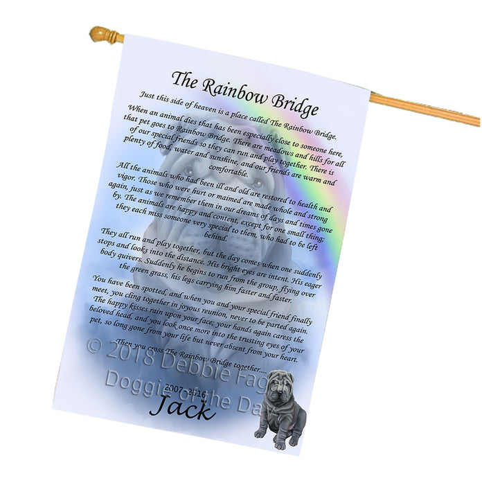 Rainbow Bridge Shar Pei Dog House Flag FLG56392