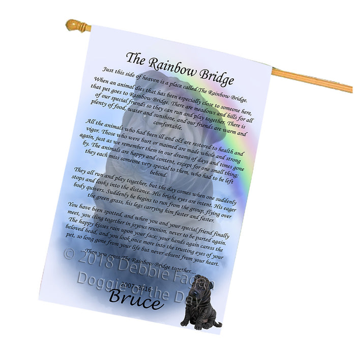 Rainbow Bridge Shar Pei Dog House Flag FLG56394