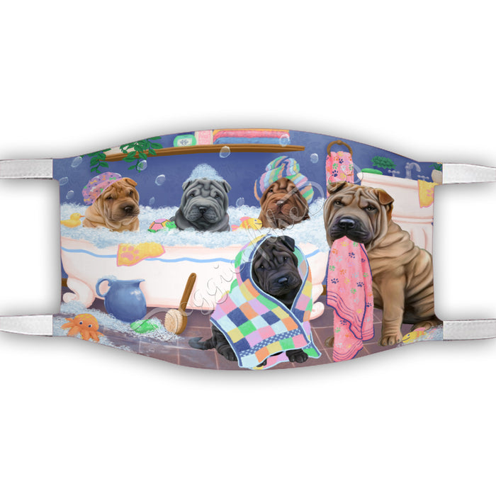 Rub A Dub Dogs In A Tub  Shar Pei Dogs Face Mask FM49538
