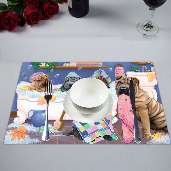 Rub A Dub Dogs In A Tub Shar Pei Dogs Placemat