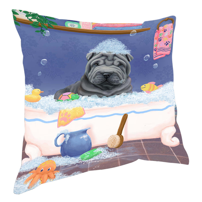 Rub A Dub Dog In A Tub Shar Pei Dog Pillow with Top Quality High-Resolution Images - Ultra Soft Pet Pillows for Sleeping - Reversible & Comfort - Ideal Gift for Dog Lover - Cushion for Sofa Couch Bed - 100% Polyester, PILA90772