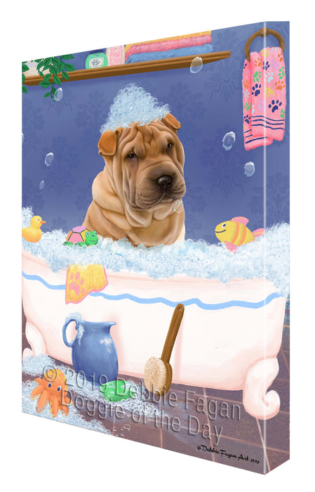 Rub A Dub Dog In A Tub Shar Pei Dog Canvas Print Wall Art Décor CVS143468