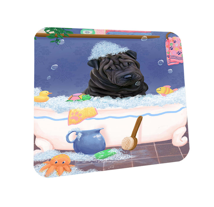 Rub A Dub Dog In A Tub Shar Pei Dog Coasters Set of 4 CST57399