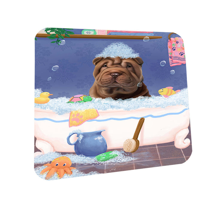 Rub A Dub Dog In A Tub Shar Pei Dog Coasters Set of 4 CST57400
