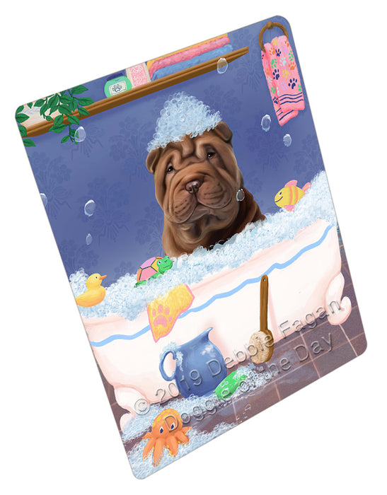 Rub A Dub Dog In A Tub Shar Pei Dog Cutting Board - For Kitchen - Scratch & Stain Resistant - Designed To Stay In Place - Easy To Clean By Hand - Perfect for Chopping Meats, Vegetables, CA81850