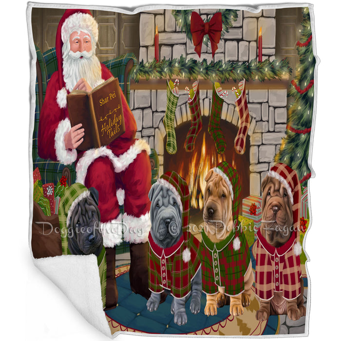 Christmas Cozy Holiday Tails Shar Peis Dog Blanket BLNKT117903