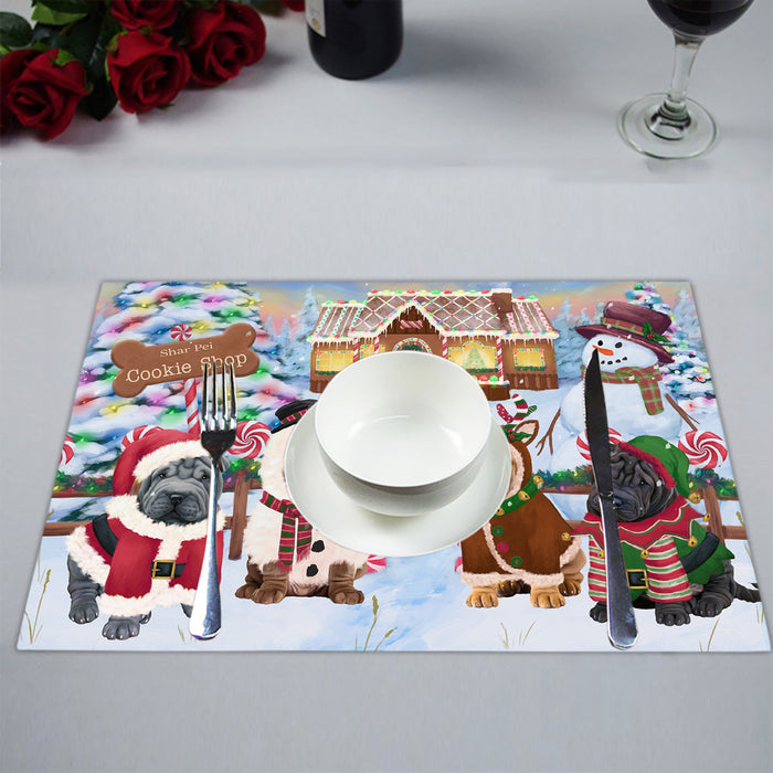 Holiday Gingerbread Cookie Shar Pei Dogs Placemat