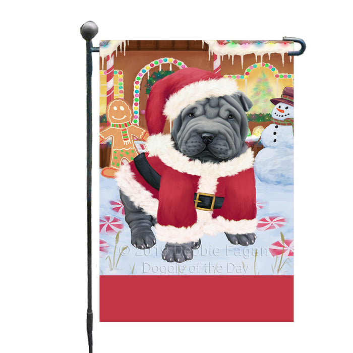 Personalized Gingerbread Candyfest Shar Pei Dog Custom Garden Flag GFLG64168