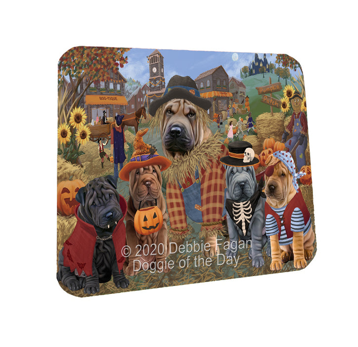 Halloween 'Round Town Shar Pei Dogs Coasters Set of 4 CSTA57986
