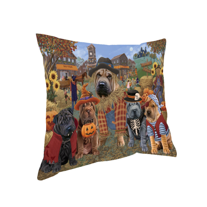 Halloween 'Round Town Shar Pei Dogs Pillow PIL85156