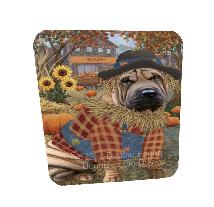 Halloween 'Round Town Shar Pei Dogs Coasters Set of 4 CSTA58017