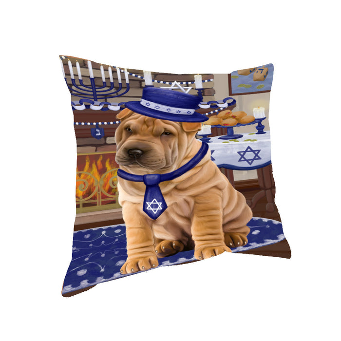 Happy Hanukkah Shar Pei Dog Pillow PIL85520