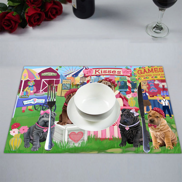 Carnival Kissing Booth Shar Pei Dogs Placemat
