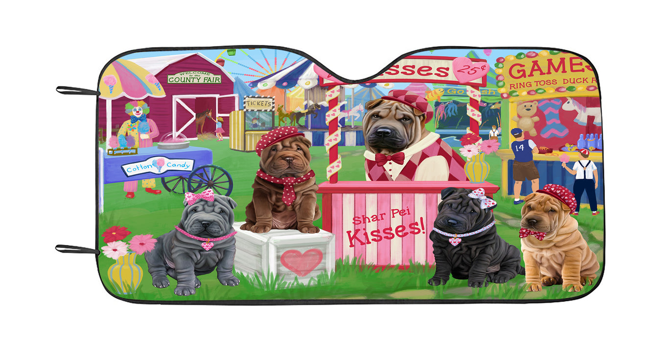 Carnival Kissing Booth Shar Pei Dogs Car Sun Shade